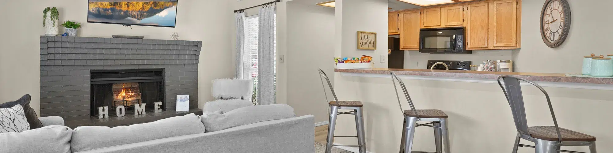 Living Area with Fireplace