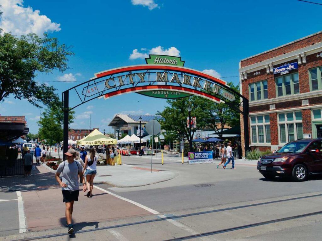 The entrance to the historic city market in the river market